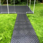 Leje af 50 m2 teltgulv, pakket på trailer. incl. leje af trailer.