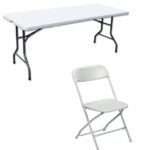 48 klapstole og 7 182 cm borde - komplet pakke.